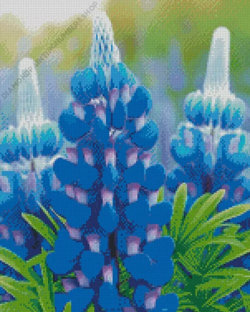 Blue Lupine Flowers Diamond Painting