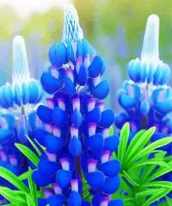 Blue Lupine Flowers Diamond Painting