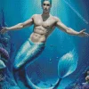 Blue Merman Diamond Painting