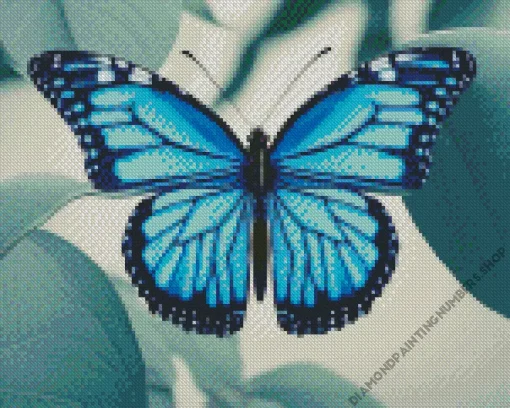 Blue Monarch Butterfly Art Diamond Painting