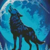 Blue Moon Wolf Diamond Painting