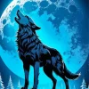 Blue Moon Wolf Diamond Painting