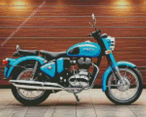 Blue Motorbike Diamond Painting