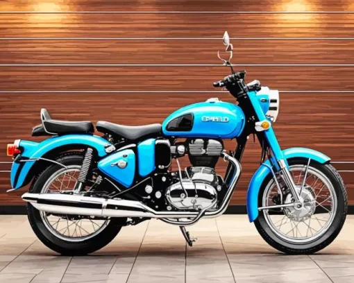 Blue Motorbike Diamond Painting