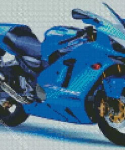 Blue Motorcycle Diamond Painting