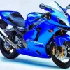Blue Motorcycle Diamond Painting