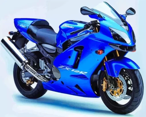 Blue Motorcycle Diamond Painting