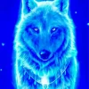 Blue Neon Wolf Diamond Painting