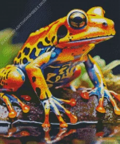 Blue Orange Frog Diamond Painting