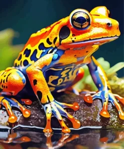 Blue Orange Frog Diamond Painting
