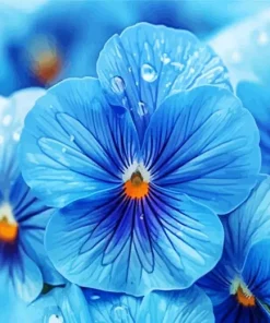 Blue Pansy Flowers Diamond Painting