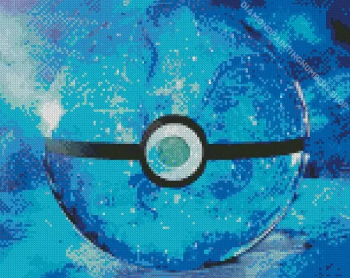 Blue Pokeball Diamond Painting