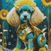 Blue Poodle Dog Diamond Painting