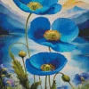 Blue Poppies Diamond Painting
