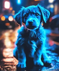 Blue Puppy Diamond Painting