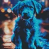 Blue Puppy Diamond Painting