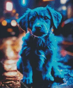 Blue Puppy Diamond Painting