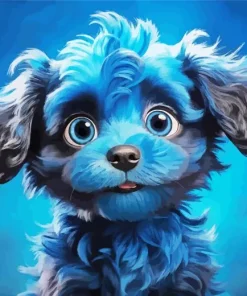 Blue Puppy Dog Diamond Painting