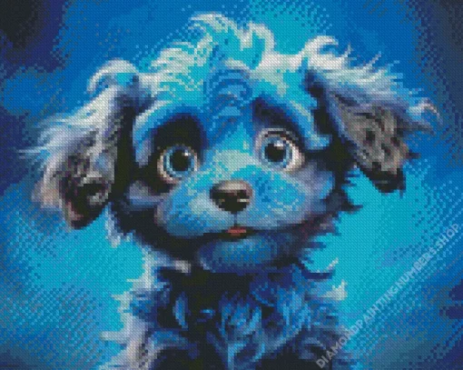 Blue Puppy Dog Diamond Painting