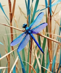 Blue Purple Dragonfly Diamond Painting
