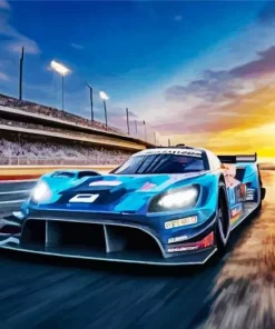 Blue Race Car Diamond Painting