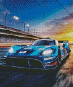 Blue Race Car Diamond Painting
