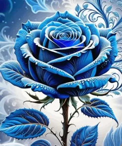 Blue Rose Flower Diamond Painting