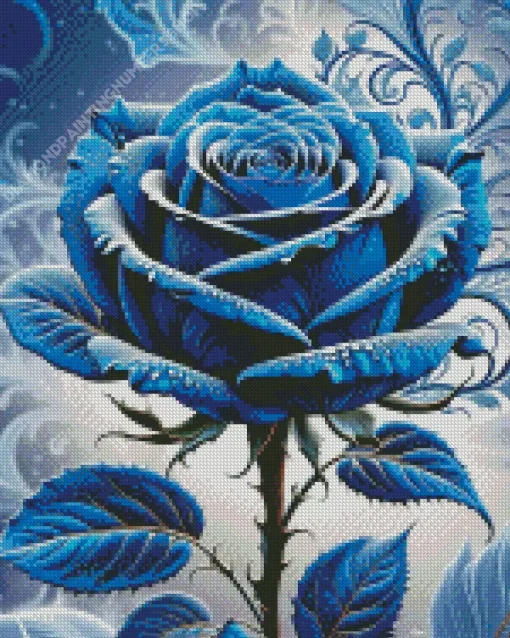 Blue Rose Flower Diamond Painting