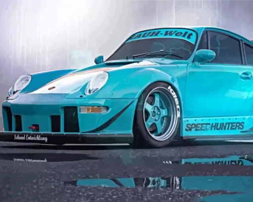 Blue RWB Porsche Diamond Painting