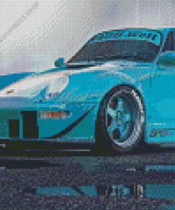 Blue RWB Porsche Diamond Painting