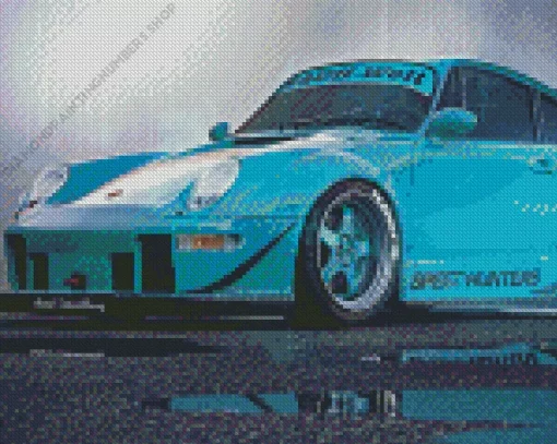 Blue RWB Porsche Diamond Painting