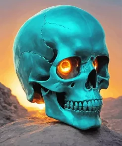 Blue Skull Diamond Painting