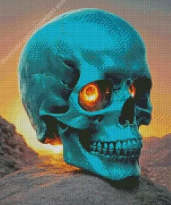 Blue Skull Diamond Painting