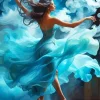 Blue Smoke Ballerina Diamond Painting