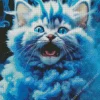 Blue Smoke Kitten Diamond Painting
