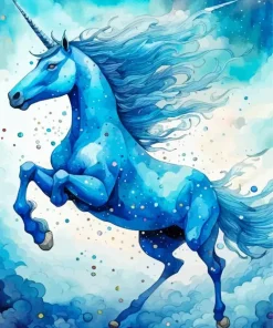 Blue Unicorn Art Diamond Painting