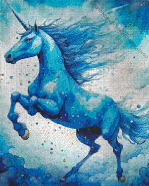 Blue Unicorn Art Diamond Painting