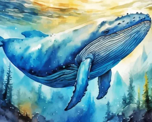 Blue Whale Art Diamond Painting
