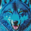 Blue Wolf Face Diamond Painting