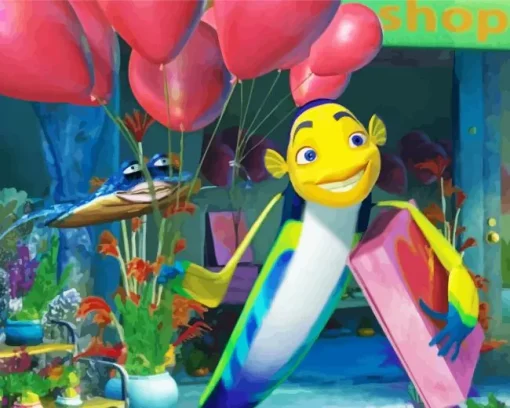Blue Yellow Fish Oscar Diamond Painting