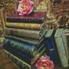 Books With Flowers Diamond Painting