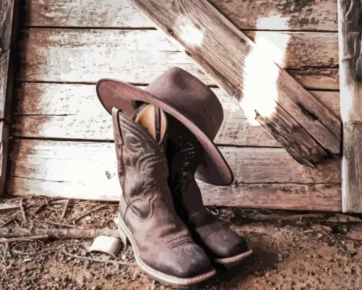 Boots And Cowboy Hat Diamond Painting