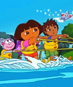 Boots Dora And Diego Diamond Painting