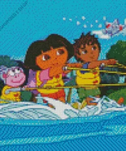 Boots Dora And Diego Diamond Painting