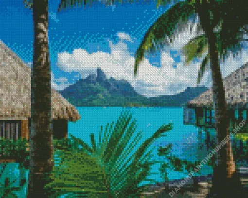 Bora Bora Huts Diamond Painting