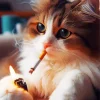 Cat Smoking Cigarette Diamond Painting