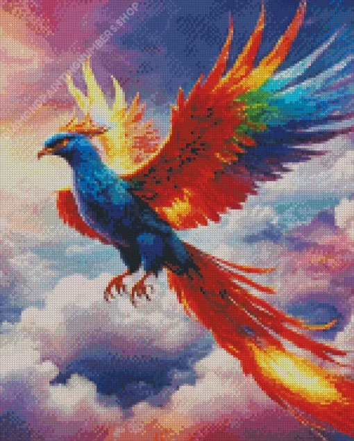 Colorful Bird Flying Diamond Painting