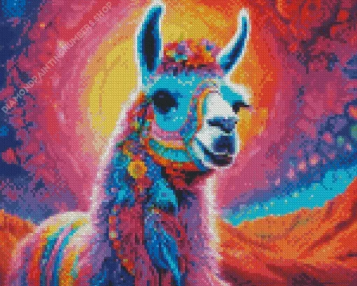 Colorful Llama Diamond Painting