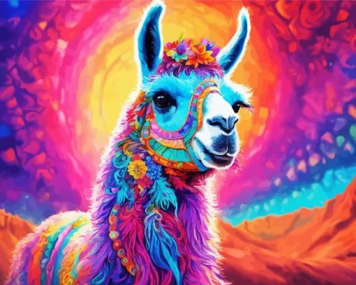 Colorful Llama Diamond Painting