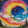 Colorful Moon Diamond Painting